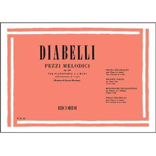 DIABELLI PEZZI MELODICI OP. 149 PER PIANOFORTE A 4 MANI