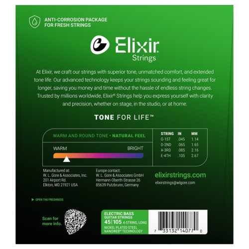 ELIXIR NANOWEB 14077 LIGHT/MEDIUM LONG SCALE BASS